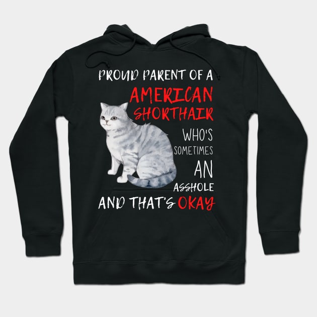 Proud Parents of American Shorthair Pet Cat Hoodie by Azulan Creatives